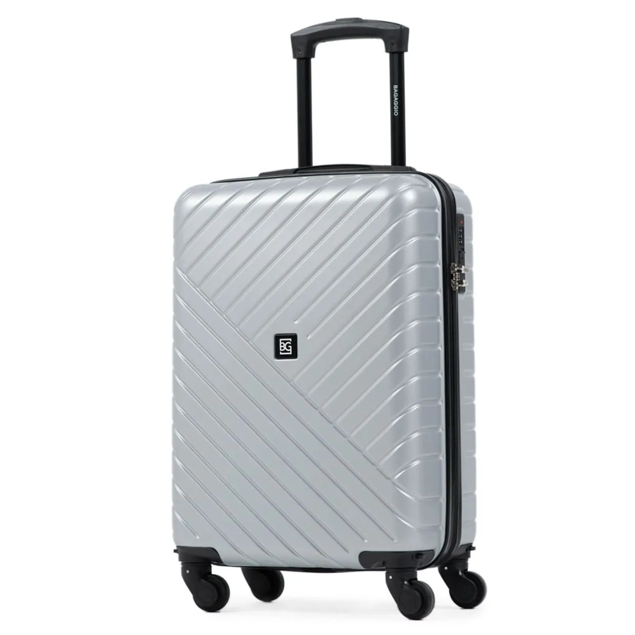 Mala de Bordo Bagaggio Personalizada - 10 kg Abs 4 Rodas Detroit Prata