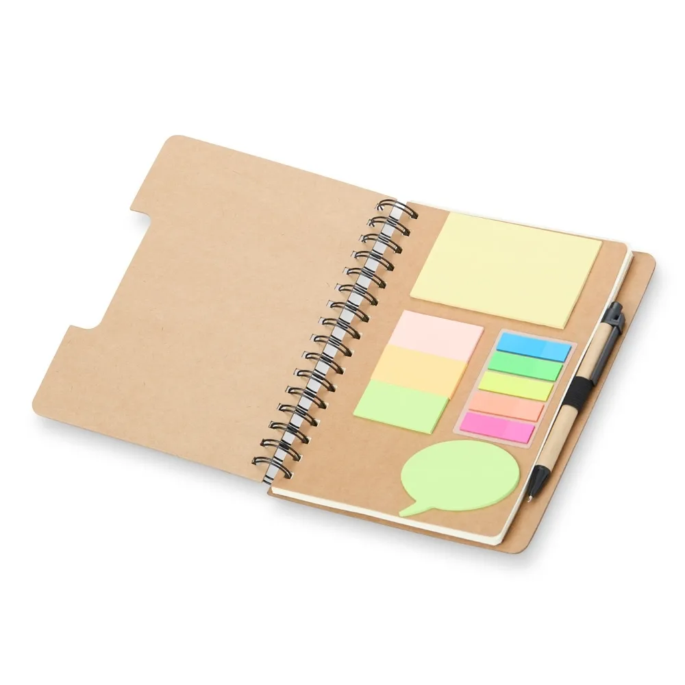 Caderno com Autoadesivos e Caneta Personalizada