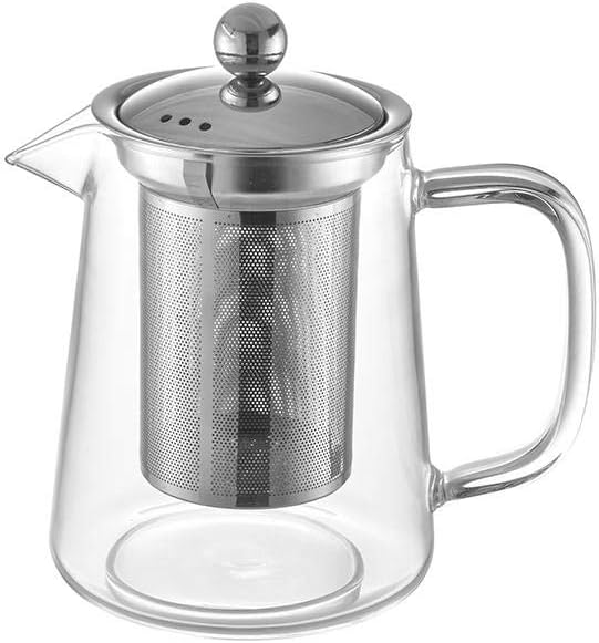 BULE PARA CHÁ EM VIDRO E AÇO INOX COM INFUSOR 700 ML