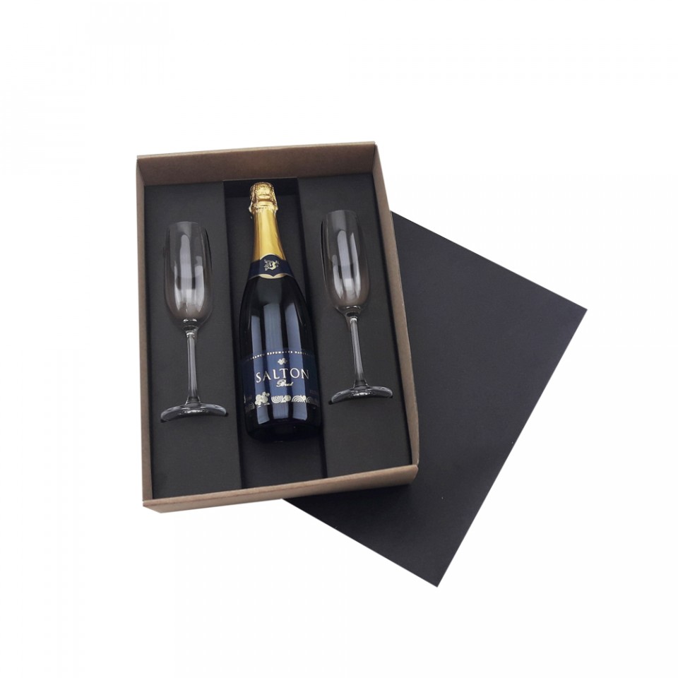 Caixa presente com 2 taças para champanhe - 210ml