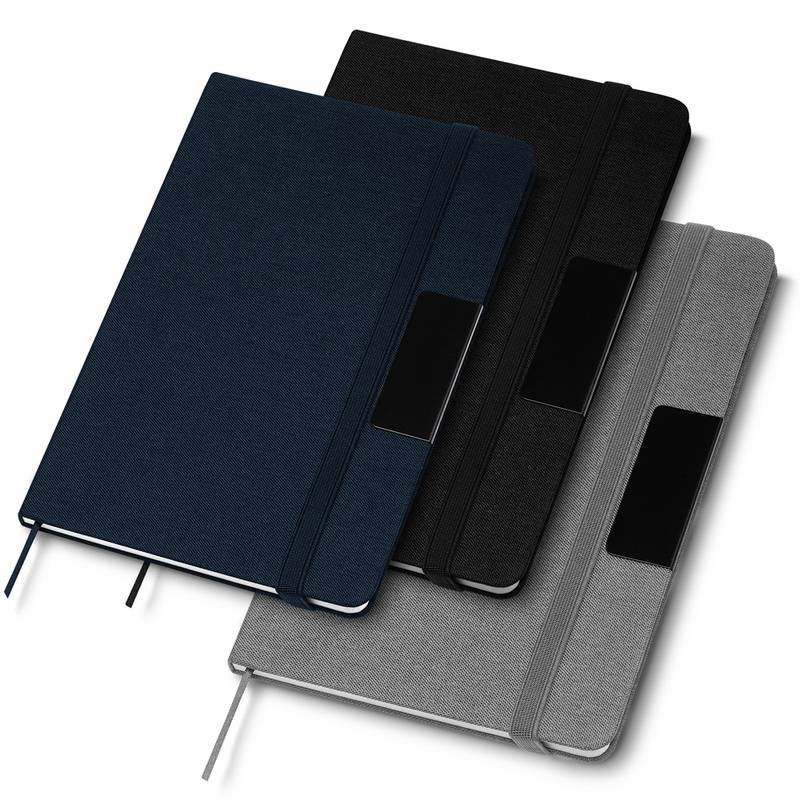 Caderno com placa metálica 21,3 x 14,5 cm