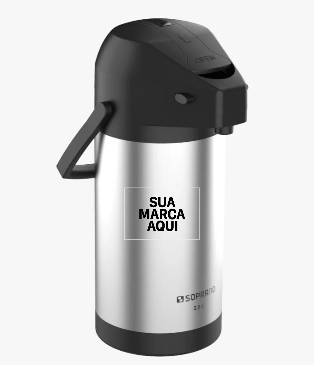 GARRAFA TERMICA EXCELENCE 2,5L INOX/PRETO