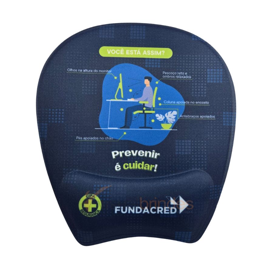 Mouse Pad Ergonômico Ambidestro com Apoio