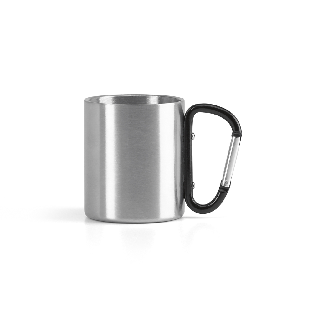 Caneca Aço inox com Mosquetão 230ml