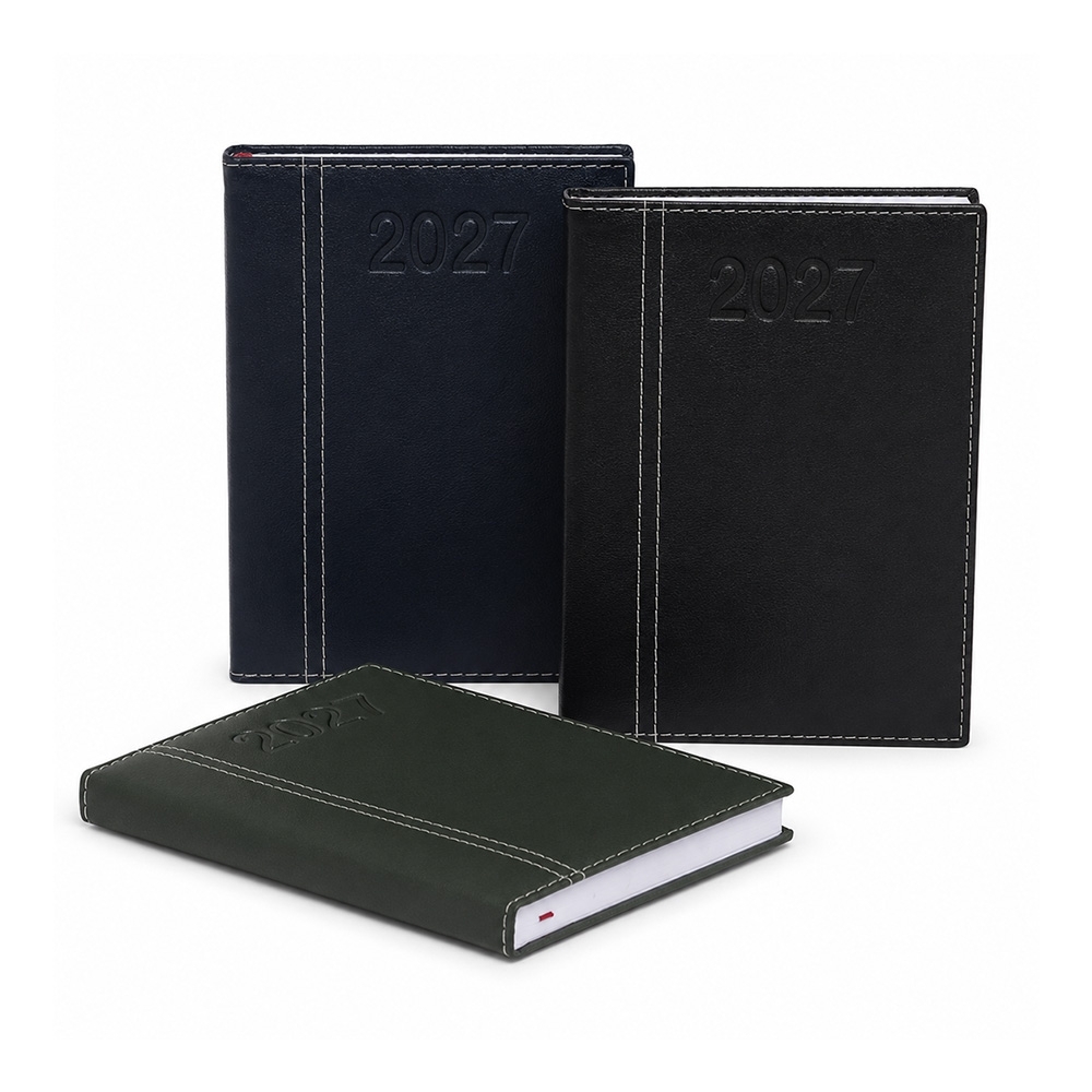 Agenda Diária 2027 em couro Sintético Personalizada