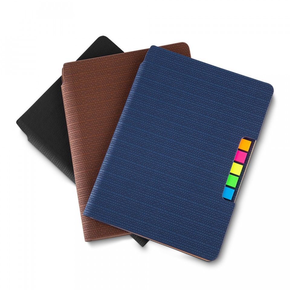 Caderno com Post-it em Couro Sintético Personalizado