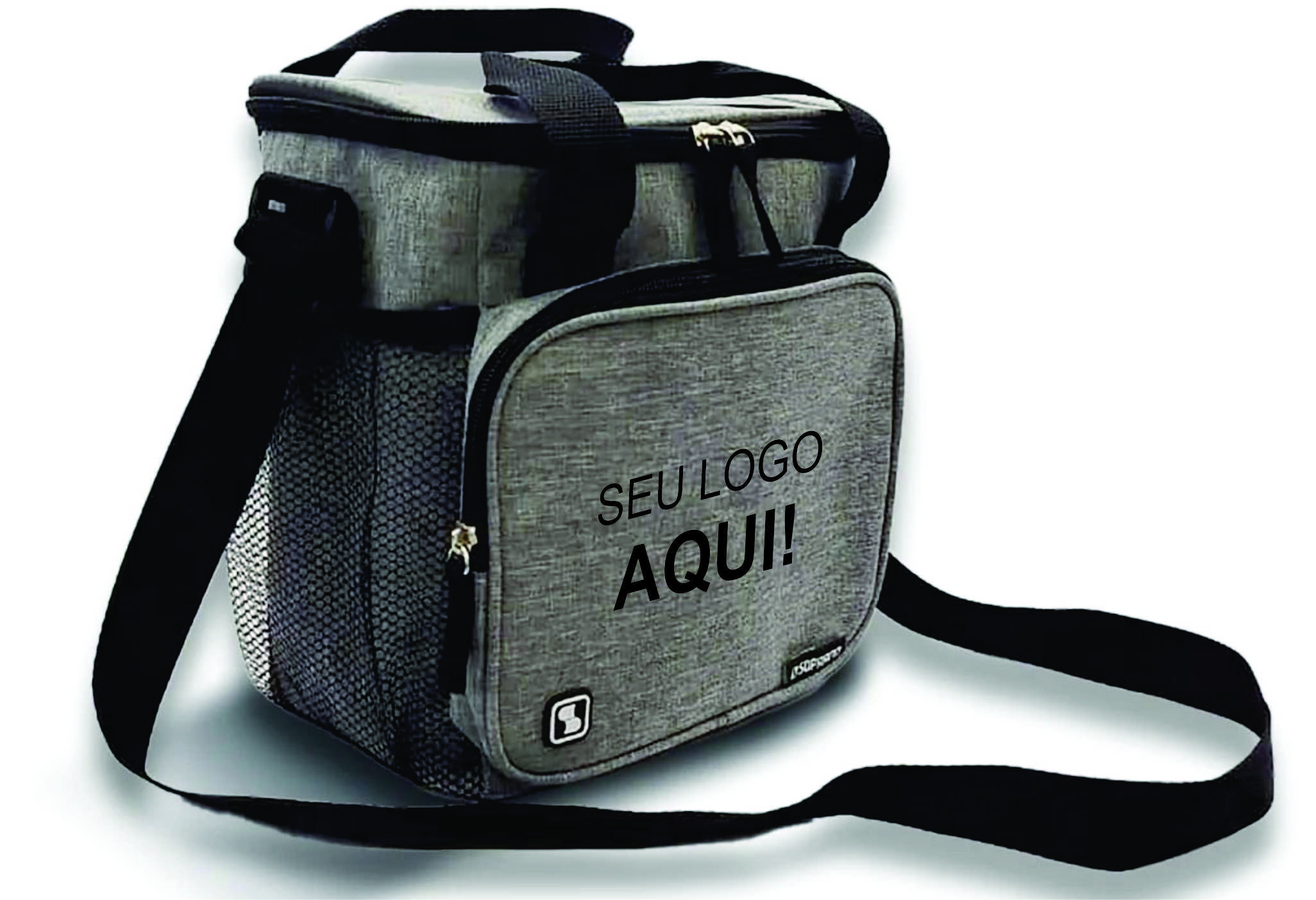 BOLSA TÉRMICA EVEREST 7,5L CINZA/PRETO