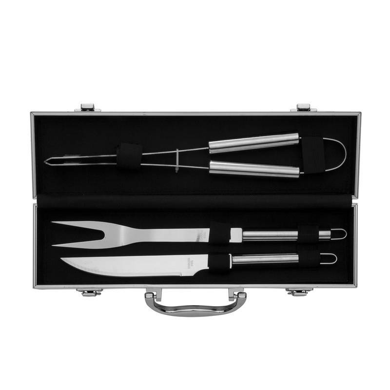 Kit churrasco 3 peças - Estojo em Alumínio