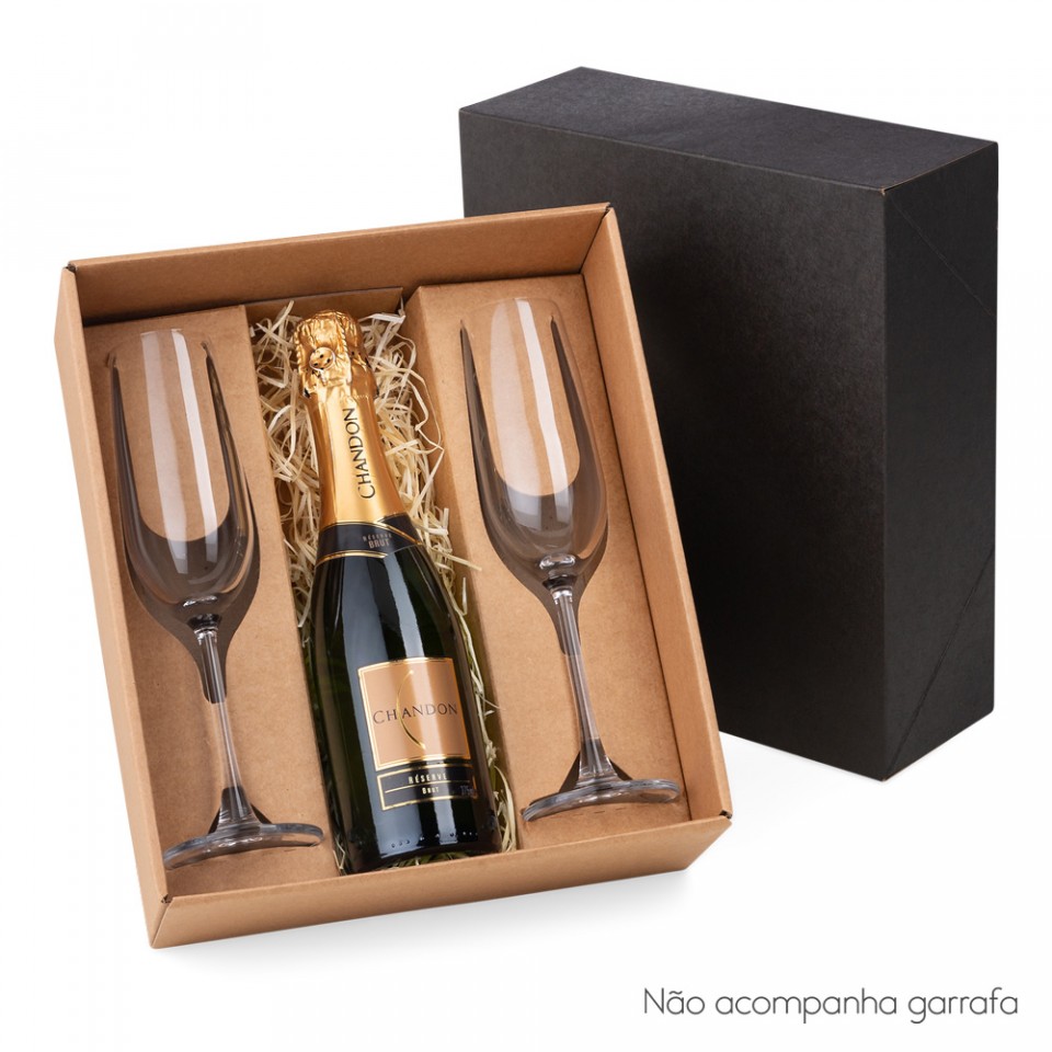 Kit com 2 Taças de Champanhe 210ML