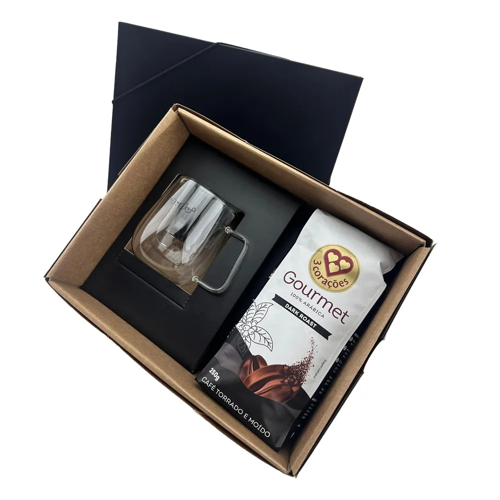Kit Café canecas de vidro 250ml Personalizado