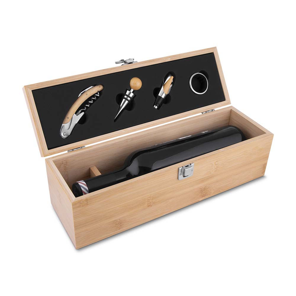 Kit Vinho em bambu - 04 peças