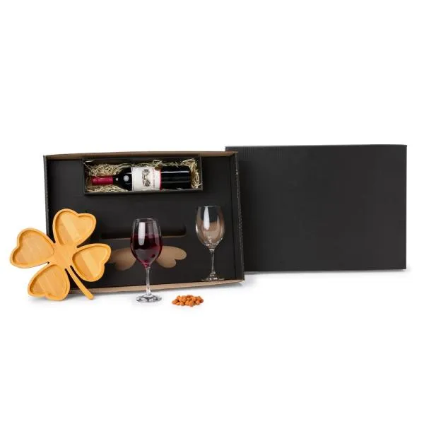 Kit Petisco E Vinho - 3 Pçs Personalizado / Não Acompanha Garrafa