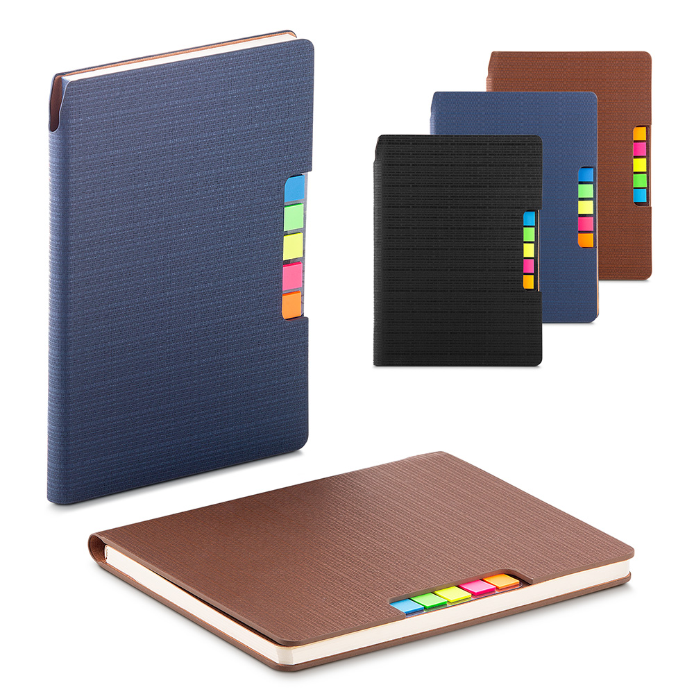 Caderno com Post-it em Couro Sintético Personalizado