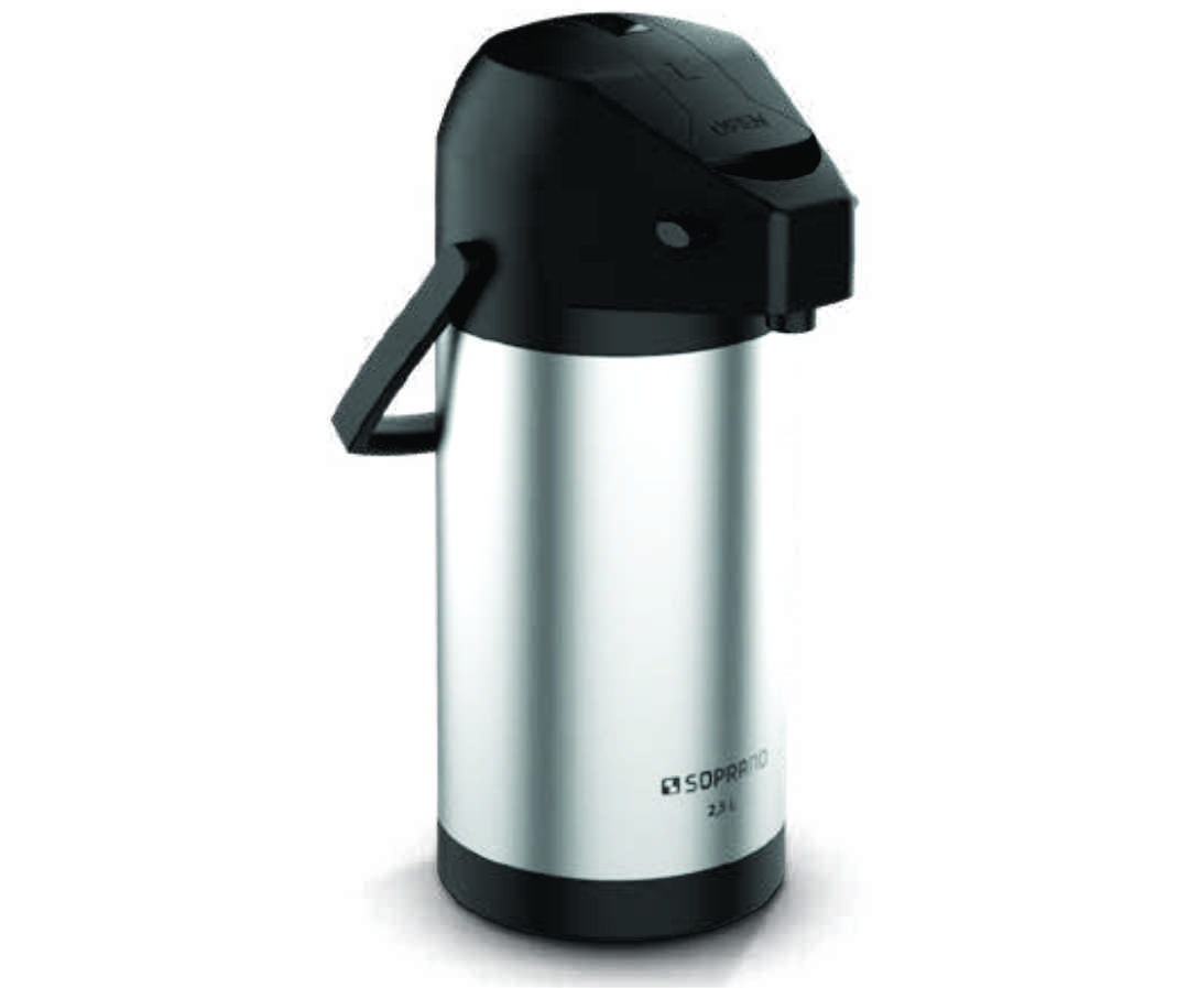 GARRAFA TERMICA EXCELENCE 2,5L INOX/PRETO