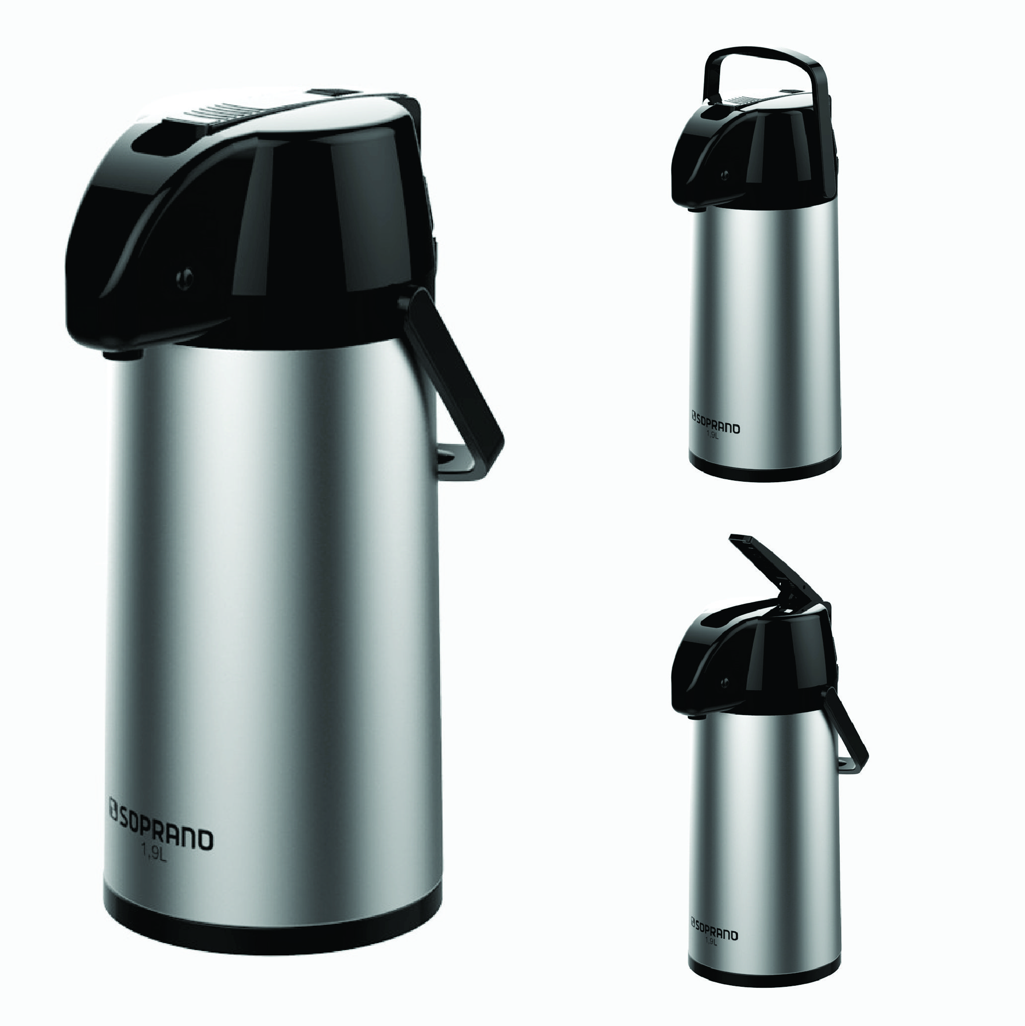 Garrafa Térmica Exclusiva 1,9 L Inox / Preto