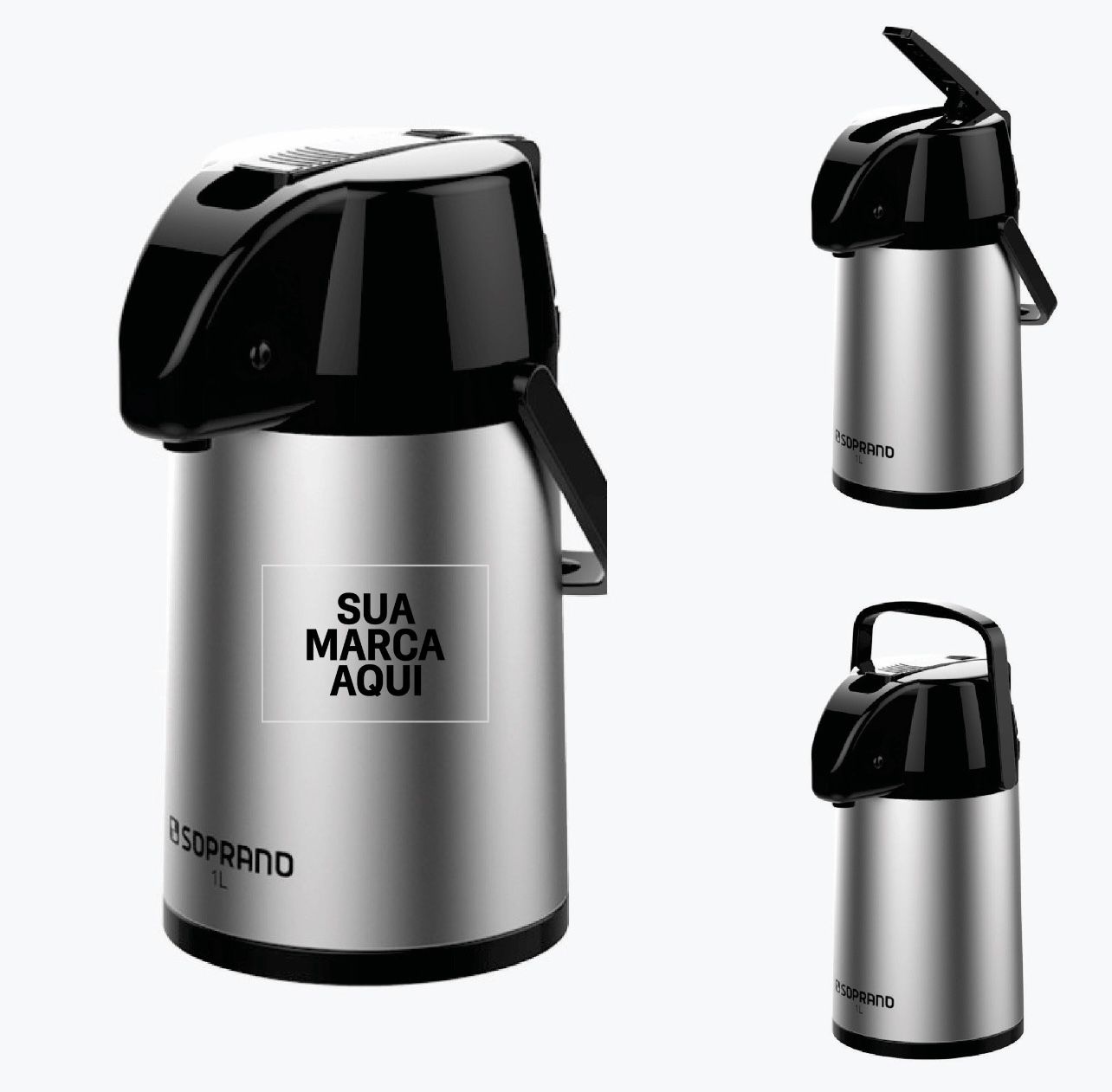 Garrafa Térmica Exclusiva 1L Inox / Preto