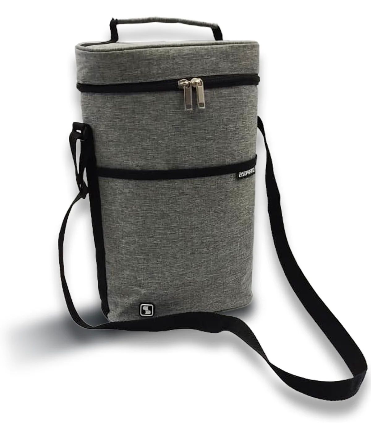 BOLSA TÉRMICA EVEREST PARA DUAS GARRAFAS 5L CINZA/PRETO